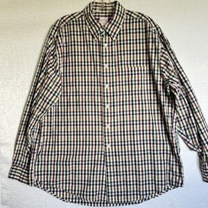 Brooks Brothers 346 Shirt Mens Large Multicolor Plaid Button Down Cotton‎ Casual